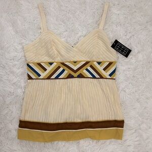 Mustard Yellow Cream Multicolor Tank Top
